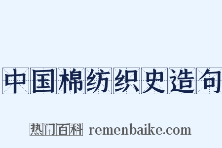 中国棉纺织史造句是什么意思的图片